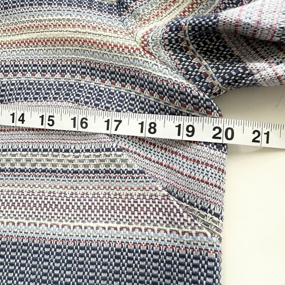 Lilla P Tweed Striped 3/4 Sleeve Shift Dress Lace-up Detail Size L - Picture 8 of 10